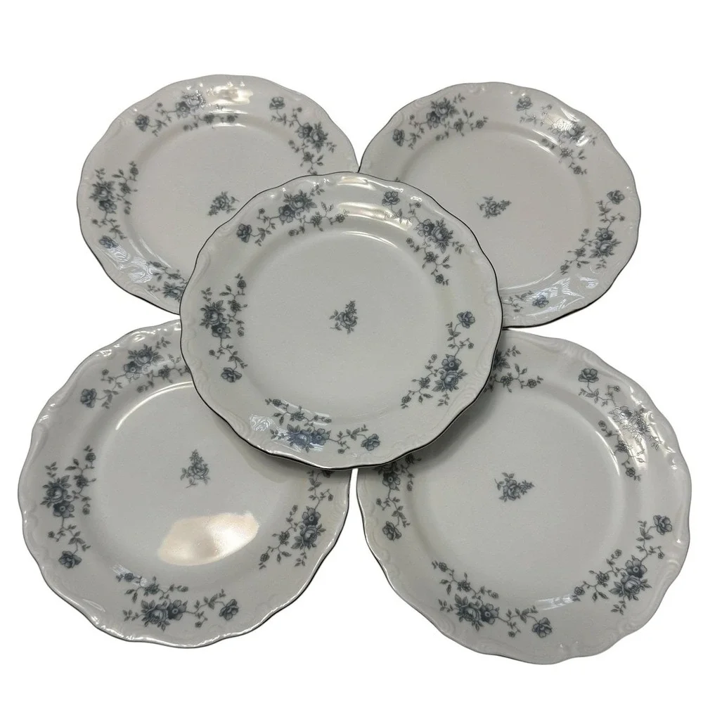 Johann Haviland Traditions Blue Garland Bread Butter Plates Set 5 6